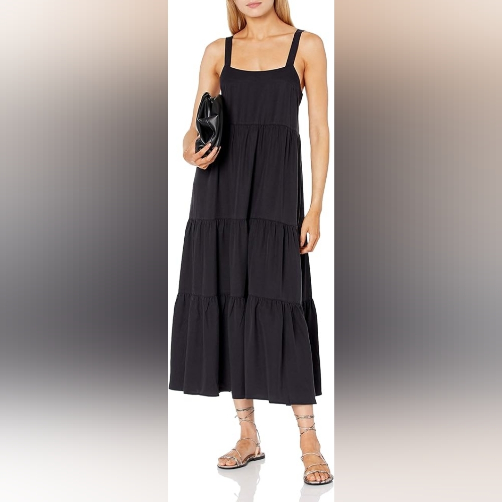 The drop black, tiered maxi